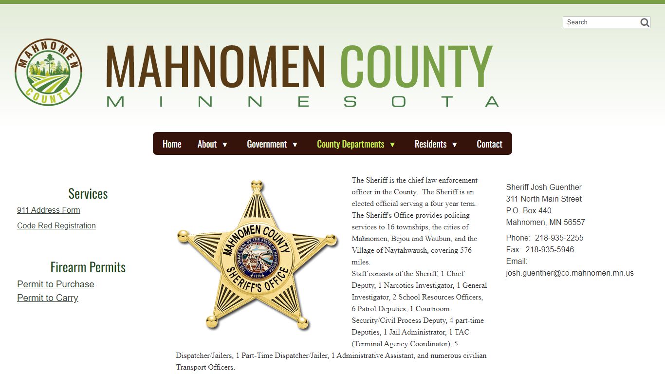 Sheriff - Mahnomen County, Minnesota